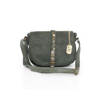Geanta crossbody din piele cu aplicatii metalice Luigia