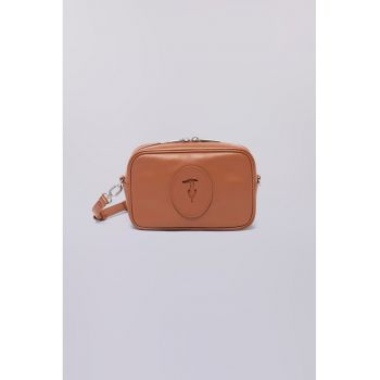 Geanta crossbody din piele cu logo discret