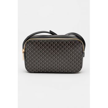 Geanta crossbody din piele ecologica cu model monograma