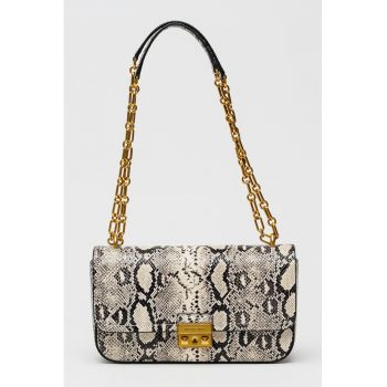 Geanta de piele cu bareta de umar si model reptila Tribeca