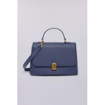 Geanta de piele cu maner si bareta aditionala