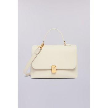 Geanta de piele cu maner si bareta aditionala