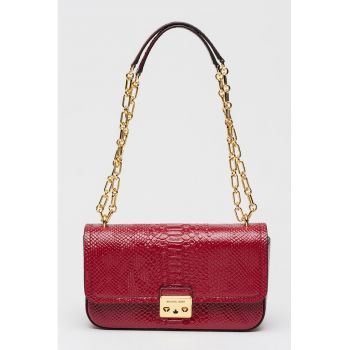 Geanta de piele texturata cu bareta de umar Tribeca