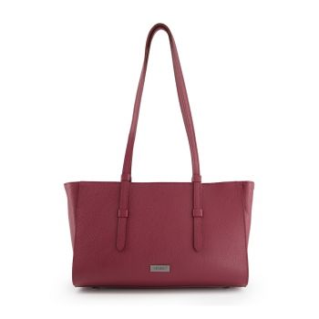 Geanta de umar  din piele naturala bordo - 41x23x10cm - 3 compartimente interioare