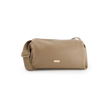 Geanta de umar  din piele naturala - maro - 30x15x13cm - curea max 117cm - 1 buzunar interior