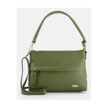 Geanta de umar din piele naturala  verde - 22x30x8cm - 3 buzunare interioare - 2 buzunare exterioare