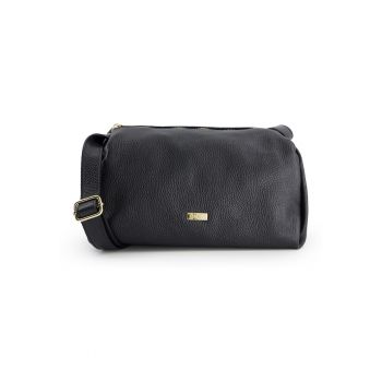 Geanta de umar -  piele naturala - neagra - 30x15x13cm - lungime curea max 117cm - 1 buzunar interior