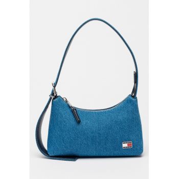 Geanta din denim cu bareta de umar si logo