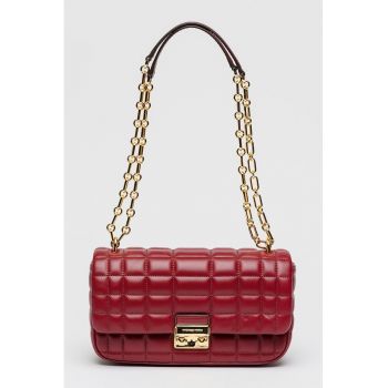 Geanta din piele cu bareta de umar din lant Tribeca