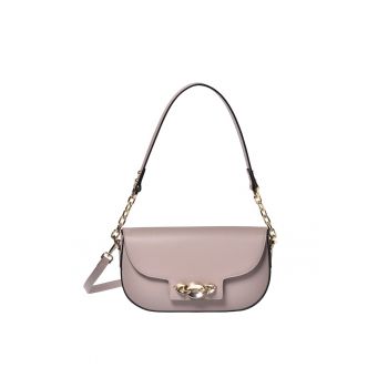 Geanta din piele cu detaliu cu logo