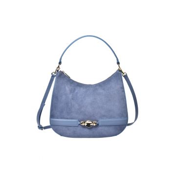 Geanta din piele cu detaliu metalic