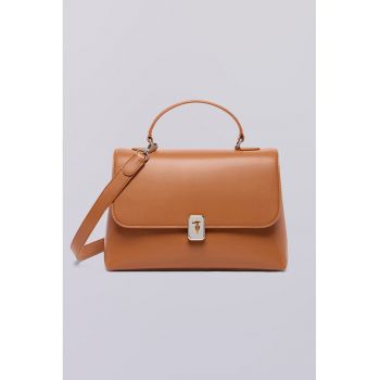 Geanta din piele cu maner si bareta aditionala