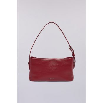 Geanta din piele cu maner si logo