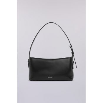 Geanta din piele cu maner si logo