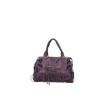 Geanta din piele cu manere