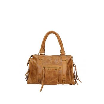 Geanta din piele cu manere