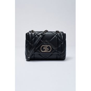 Geanta din piele ecologica cu bareta de umar si barete din lant