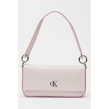 Geanta din piele ecologica cu bareta de umar si logo