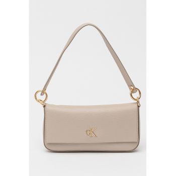 Geanta din piele ecologica cu bareta de umar si logo