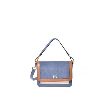 Geanta din piele si piele intoarsa cu bareta de umar