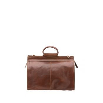 Geanta duffle unisex de piele - cu bareta detasabila - 45.8L