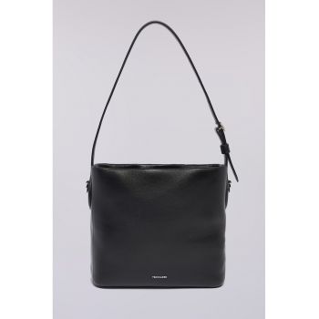 Geanta hobo din piele cu logo