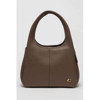 Geanta hobo din piele cu logo metalic Zoe