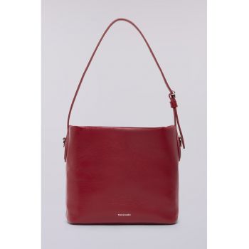 Geanta hobo din piele cu logo