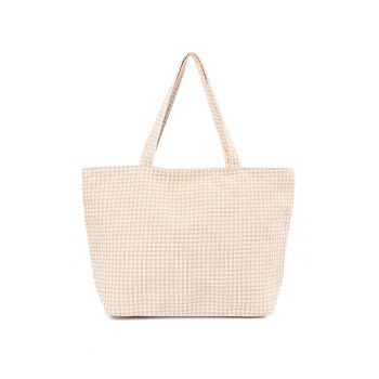 Geanta shopper cu aspect tesut