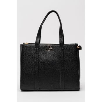 Geanta shopper de piele ecologica cu 3 compartimente