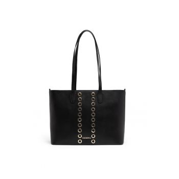 Geanta shopper din piele ecologica cu detalii cu anouri