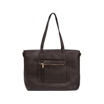 Geanta shopper din piele ecologica - cu un buzunar exterior