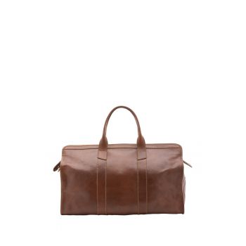 Geanta unisex de voiaj - de piele - cu fermoar