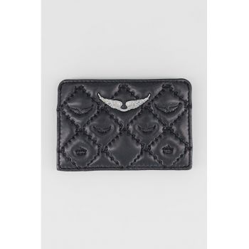 Portcart din piele cu aspect matlasat