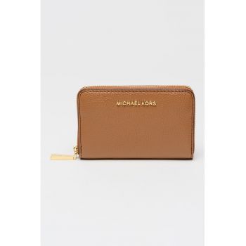 Portofel de piele cu fermoar si aspect marmorat Jet Set