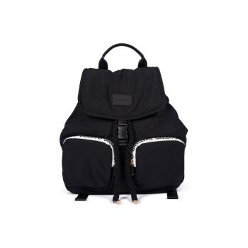 Rucsac din material textil cu buzunare frontale cu fermoar