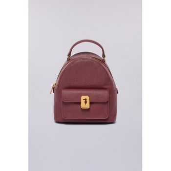 Rucsac din piele cu buzunar exterior