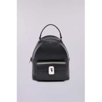 Rucsac din piele cu buzunar exterior