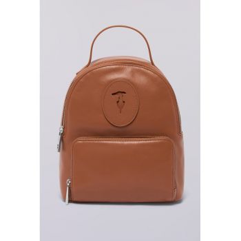 Rucsac din piele cu logo Society