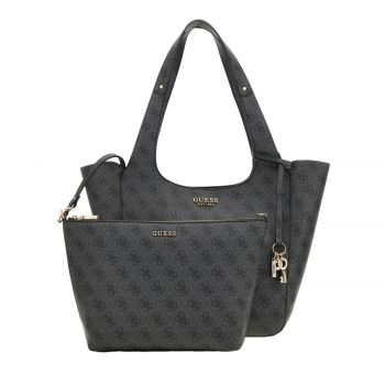 Calista 2 in 1 tote coal logo