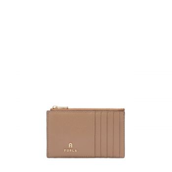 Camelia m zipped card case greige