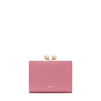 Dots s compact wallet blush pink