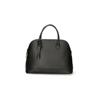 Geanta bowler de piele texturata