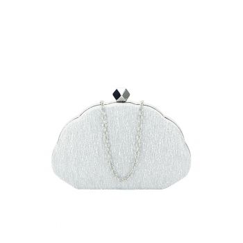 Geanta clutch argintiu cu sclipici BHY-5041 05 12940