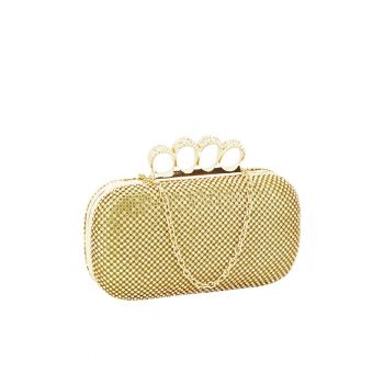 Geanta clutch auriu cu pietricele 2016-5 05 13302