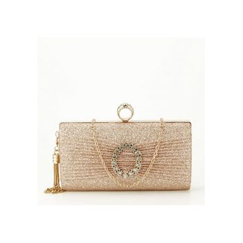 Geanta clutch sampaniu cu brosa BYH-8815 05 14931