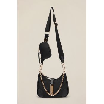 Geanta crossbody cu detaliu din lant