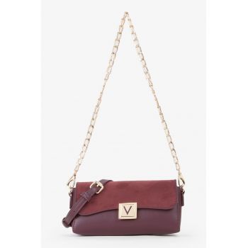 Geanta crossbody de piele ecologica cu bareta detasabila din lant