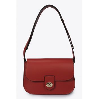 Geanta crossbody din piele cu clapa