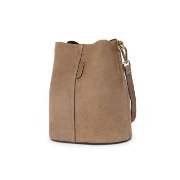 Geanta dama din piele intoarsa Milena bej